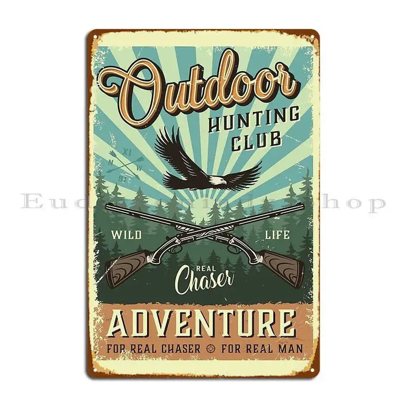 Outdoor Adventure Club - Targa in Metallo Vintage per Club